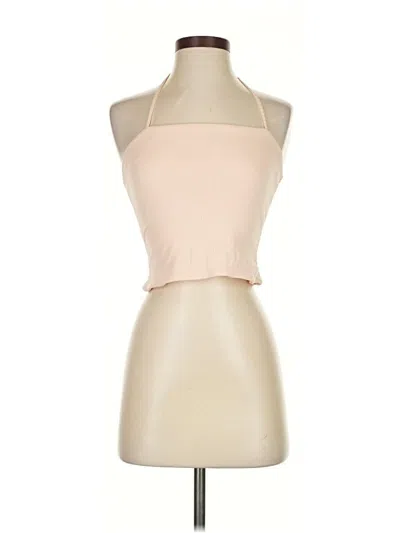 Pre-owned Afrm Tank Top Tan Halter Neckline Tops In Brown