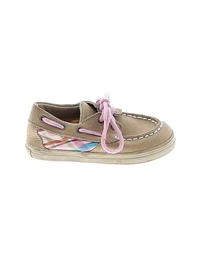 Pre-owned Sperry Top-sider® Kids' Flats Tan Graphic Pattern Shoes In Brown