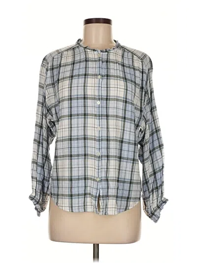 Pre-owned Ann Taylor Loft 3/4 Sleeve Button Down Shirt In Gray