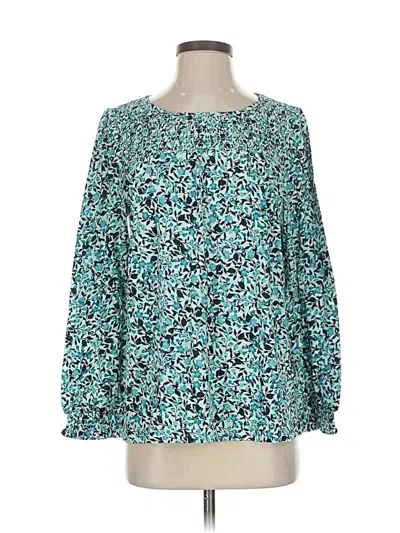 Pre-owned Jjill 3/4 Sleeve Blouse In Blue