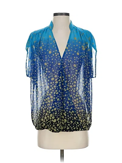Pre-owned Cabi Short Sleeve Blouse In Blue