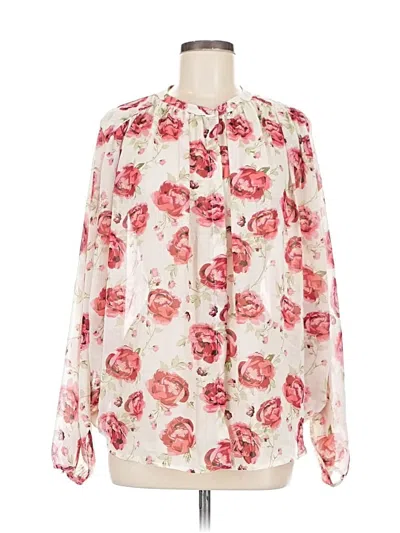 Pre-owned See And Be Seen Long Sleeve Blouse In Pink