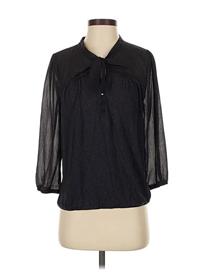 Pre-owned Ann Taylor Loft Long Sleeve Blouse In Black