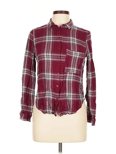 Pre-owned Polly & Esther Long Sleeve Button Down Shirt In Burgundy
