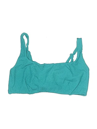 Pre-owned Show Me Your Mumu Swimsuit Top Teal Swimwear In Blue
