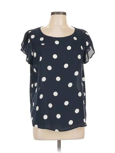 Pre-owned Ann Taylor Loft Short Sleeve Blouse In Blue