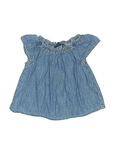Pre-owned Gap Kids' Sleeveless Top Blue Ruffles Neckline Tops