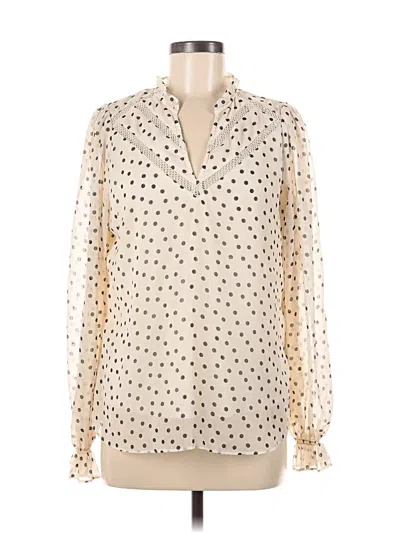 Pre-owned Haver + Blair Long Sleeve Blouse In White