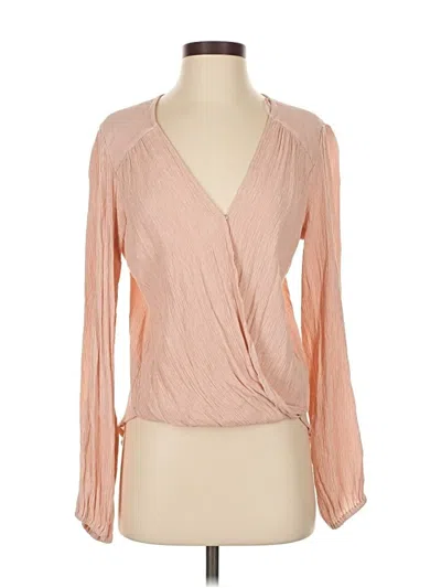 Pre-owned Free People Long Sleeve Blouse In Brown