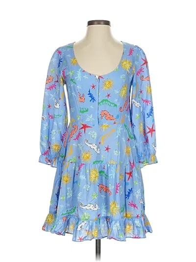 Pre-owned Rixo London Casual Dress In Blue