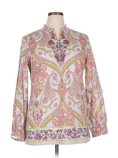Pre-owned Robert Graham Long Sleeve Blouse In Pink