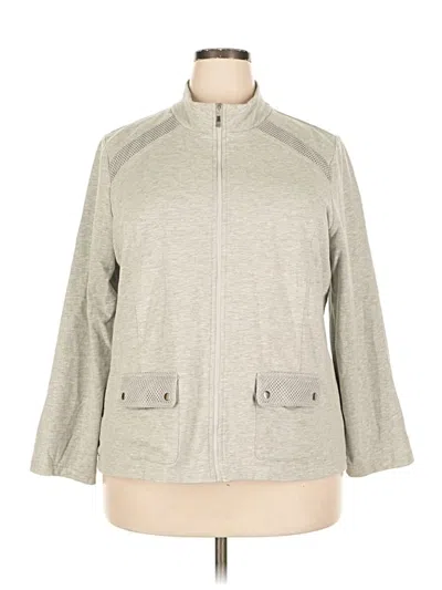 Pre-owned Alfred Dunner Cardigan Sweater In Gray