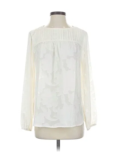 Pre-owned Ann Taylor Loft Long Sleeve Blouse In White