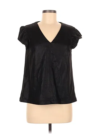 Pre-owned Voy Short Sleeve Blouse In Black
