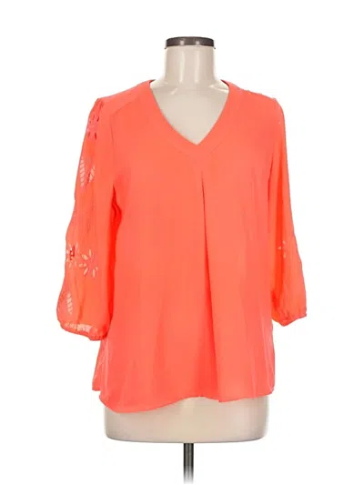 Pre-owned Brixon Ivy 3/4 Sleeve Blouse In Orange