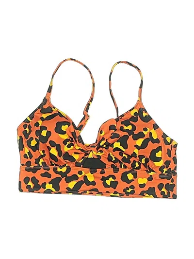 Pre-owned Beach Betty Swimsuit Top Orange Animal Print Pattern Swimwear