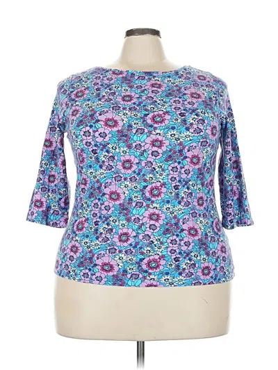 Pre-owned Talbots 3/4 Sleeve T-shirt In Blue