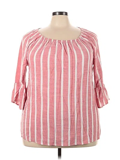 Pre-owned Fever 3/4 Sleeve Blouse In Pink