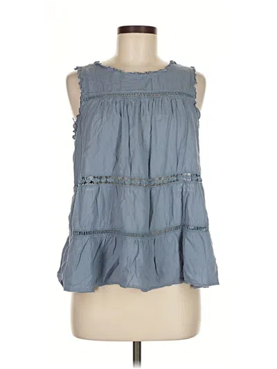 Pre-owned Ann Taylor Loft Sleeveless Blouse In Blue
