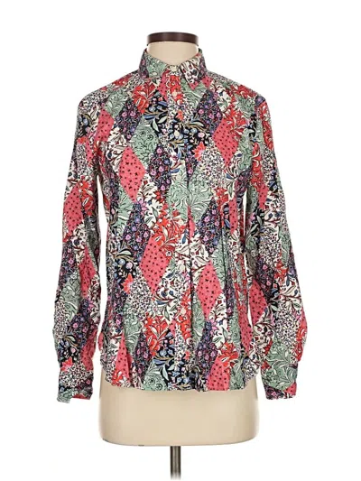 Pre-owned Ann Taylor Loft Long Sleeve Blouse In Green