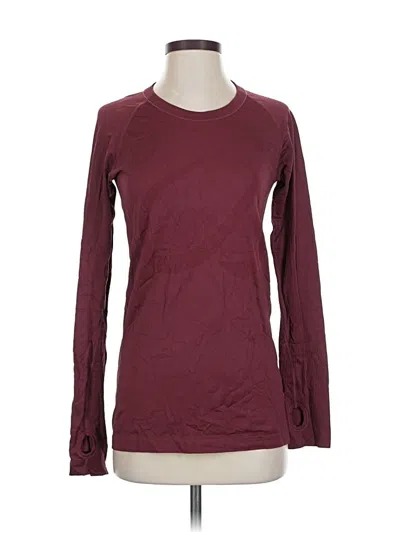 Pre-owned Crz Yoga Long Sleeve T-shirt In Burgundy