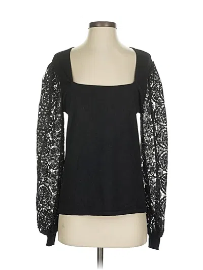 Pre-owned Belldini Long Sleeve Top Black Sweetheart Neckline Tops