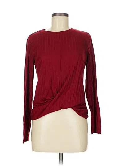 Pre-owned Sanctuary Long Sleeve T-shirt In Burgundy