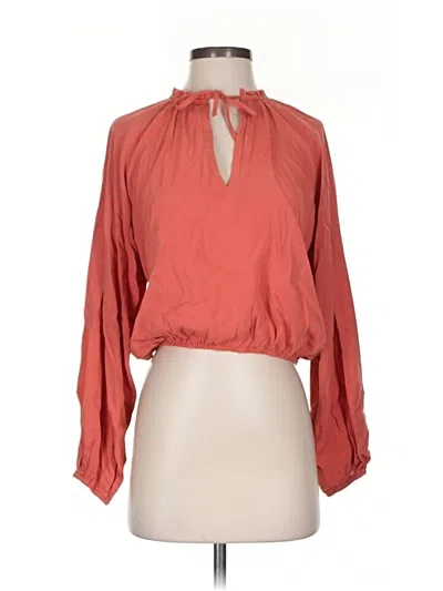 Pre-owned Grade & Gather 3/4 Sleeve Blouse In Orange