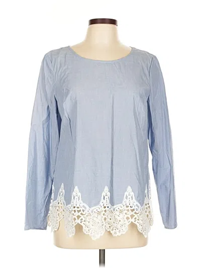 Pre-owned Talbots Long Sleeve Blouse In Blue