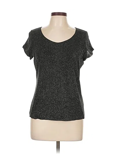 Pre-owned Armani Collezioni Short Sleeve Top Gray Scoop Neck Tops