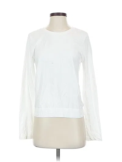 Pre-owned Athleta Long Sleeve T-shirt In White