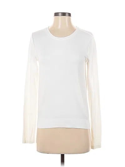 Pre-owned Athleta Long Sleeve T-shirt In White