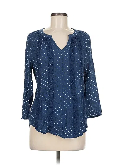 Pre-owned Counterparts 3/4 Sleeve Blouse In Blue