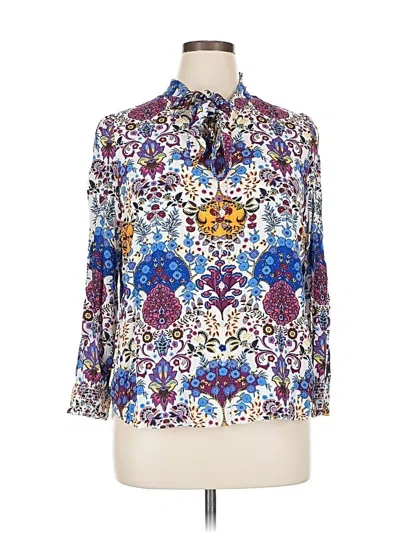 Pre-owned Talbots 3/4 Sleeve Blouse In Purple