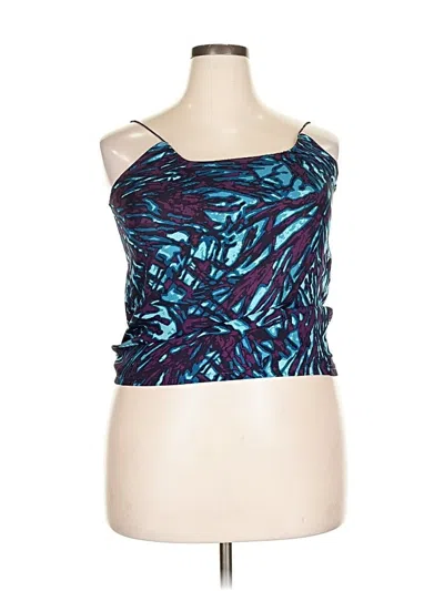 Pre-owned Tucker Sleeveless Top Blue One Shoulder Neckline Tops