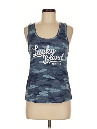 Pre-owned Lucky Brand Tank Top Blue Halter Neckline Tops