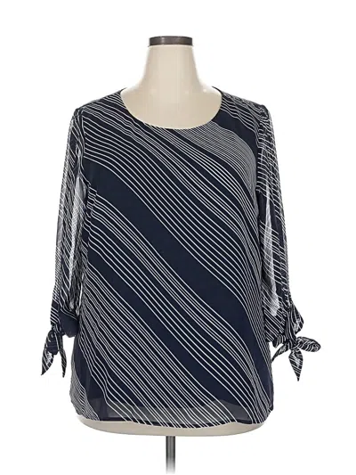 Pre-owned Pale Sky 3/4 Sleeve Blouse In Gray