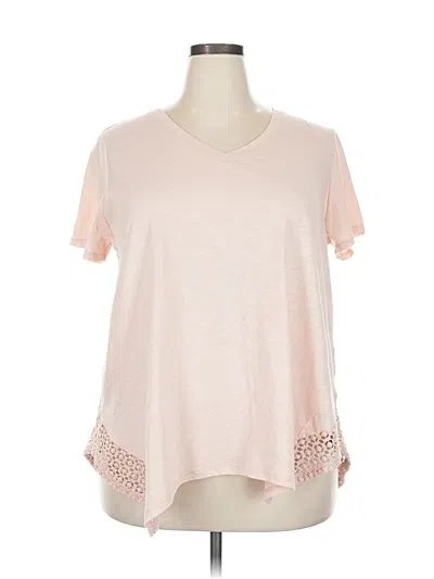 Pre-owned Style & Co Short Sleeve T-shirt In Pink
