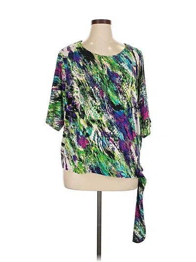 Pre-owned Rafaella Short Sleeve Blouse In Purple