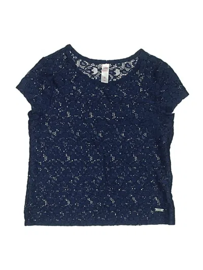 Pre-owned Justice Kids' Short Sleeve Top Blue Crew Neck Tops