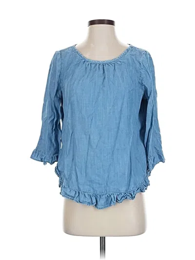 Pre-owned Gap 3/4 Sleeve Blouse In Blue