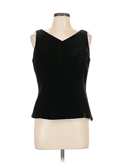 Pre-owned Liz Claiborne Collection Sleeveless Top Black V-neck Tops