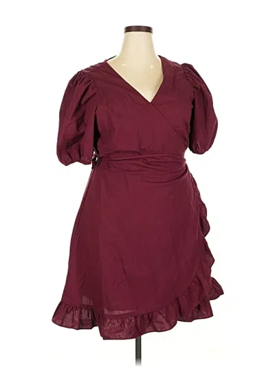 Pre-owned City Chic Cocktail Dress In Burgundy