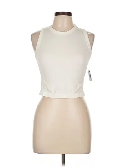 Pre-owned Active Tank Top Ivory Halter Neckline Tops In White