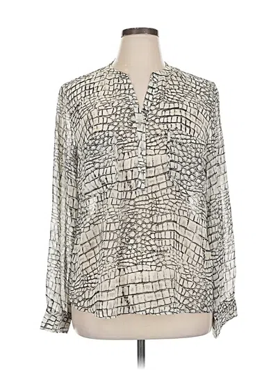Pre-owned Milano Long Sleeve Blouse In Silver