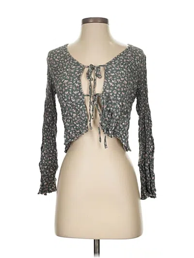 Pre-owned Sadie & Sage Long Sleeve Top Gray Sweetheart Neckline Tops