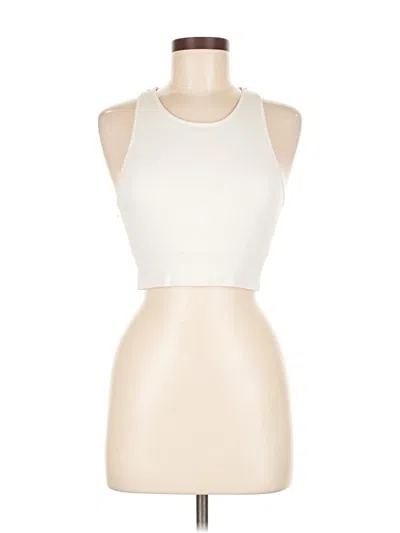 Pre-owned Lunya Tank Top Ivory Halter Neckline Tops In White