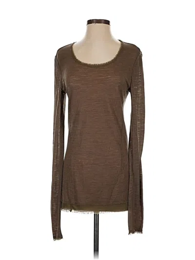 Pre-owned Donna Karan Long Sleeve T-shirt In Brown