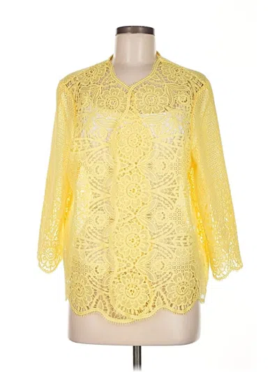 Pre-owned Alfred Dunner 3/4 Sleeve Blouse In Yellow