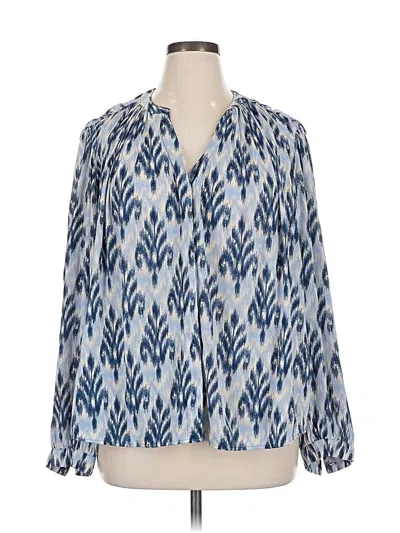 Pre-owned Chico's Long Sleeve Blouse In Blue